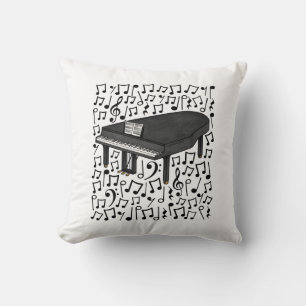 Grand Piano Musical Notes, Pianist Music Teacher Kissen