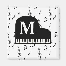 Grand Piano Musiknote Monogram Pianist