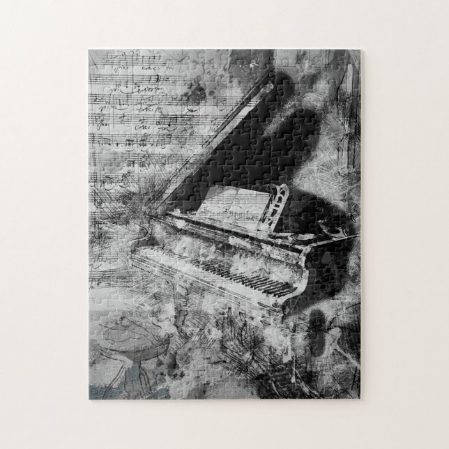 Grand Piano Musiknotens Musiker (Vertikal)