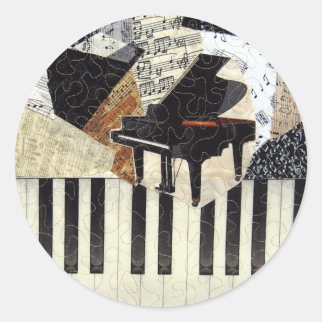 Grand Piano Runder Aufkleber (Vorderseite)
