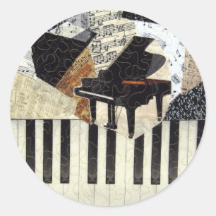 Grand Piano Runder Aufkleber