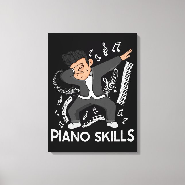 Grand Piano Spieler Kids Pianist Gift Musik Piano Leinwanddruck (Vorderseite)
