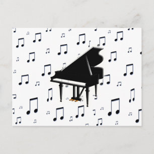 Grand Piano und Musiknote Postkarte