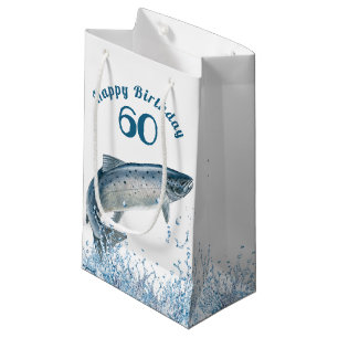 Grand poisson dans l'eau Sac cadeau pour 60e anniv