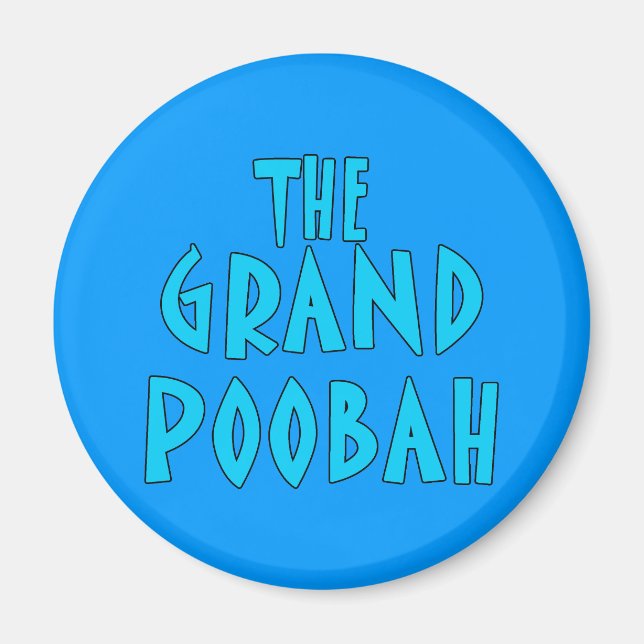 Grand Poobah Blue Schriftart Products Magnet (Vorne)