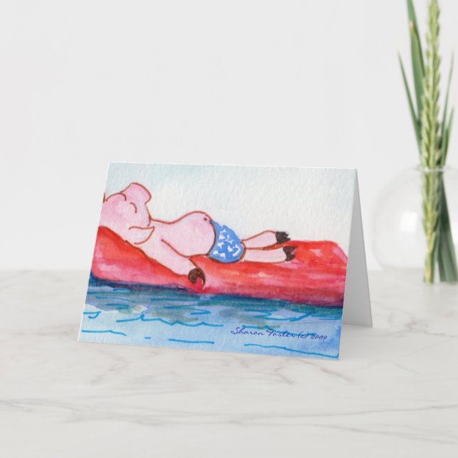 Grand porc de papa flottant sur la carte de radeau (Devant)