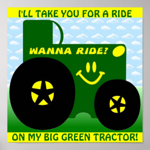 GRAND POSTER DE TRACTEUR VERT
