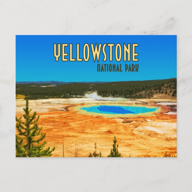 Grand Prisma Yellowstone Nationalpark Vintag Postkarte (Vorderseite)