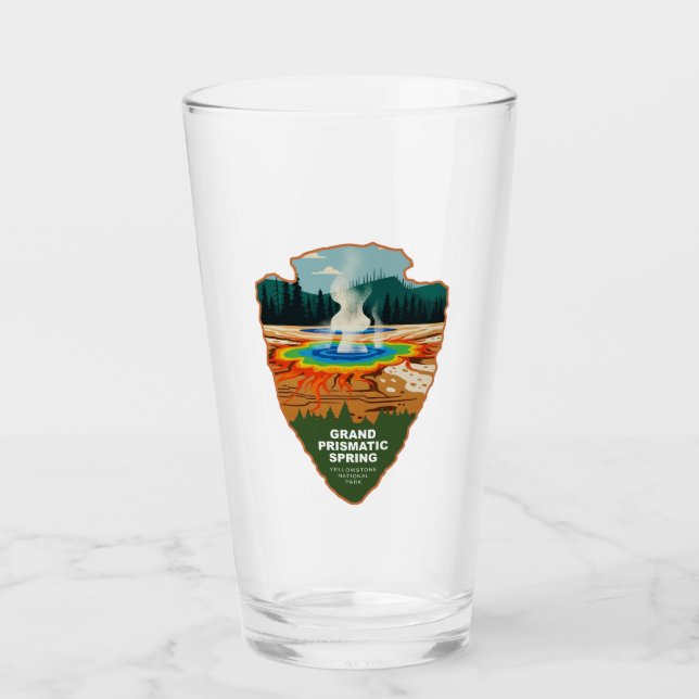 Grand Prismatic Spring Yellowstone Pfeilspitze Glas (Vorderseite)