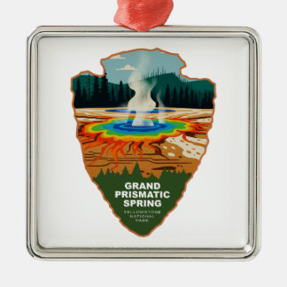 Grand Prismatic Spring Yellowstone Pfeilspitze Ornament Aus Metall