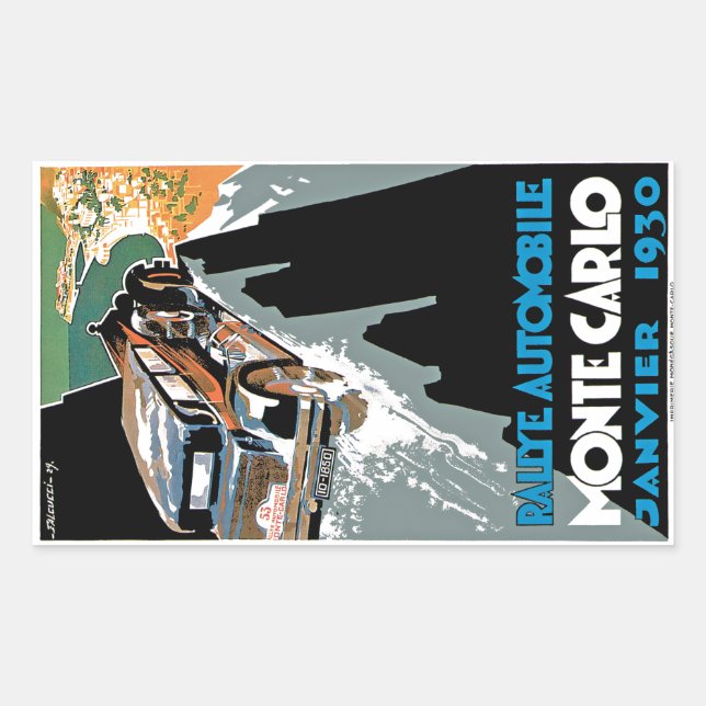 Grand Prix Automobile de Monte Carlo Rechteckiger Aufkleber (Vorderseite)