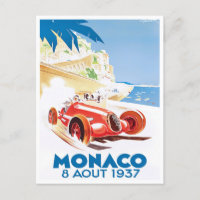Grand Prix vintage de Monaco 1937 Carte postale