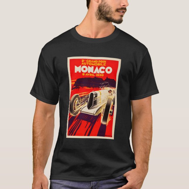 Grand Prix von Monaco 1930 Rennwagen T-Shirt (Vorderseite)