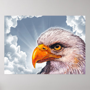 Grand Puissant Aigle Bald Poster Espoir pour l'Amé