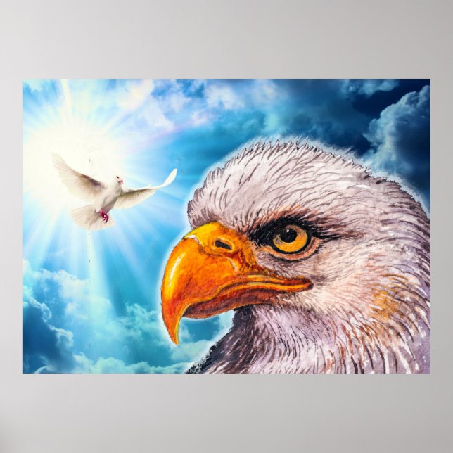 Grand Puissant Aigle Bald Poster Espoir pour l'Amé (Devant)