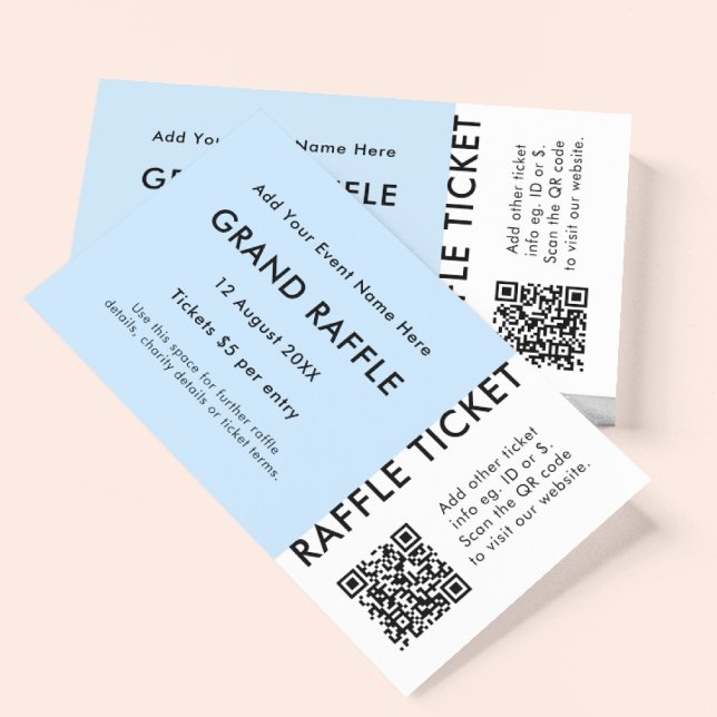 Grand Raffle Prize Zeichn QR Code Blue Event Ticke Visitenkarte (Von Creator hochgeladen)