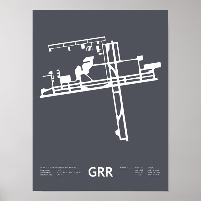 Grand Rapids (GRR) Airport Poster: Gerald R Ford Poster (Vorne)