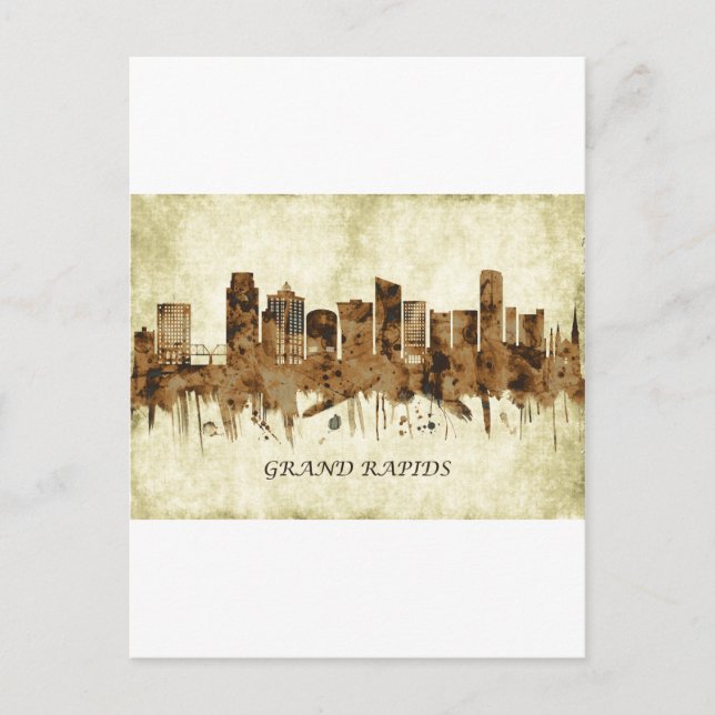Grand Rapids Michigan Cityscape Einladungspostkarte (Vorderseite)