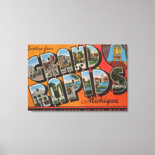 Grand Rapids, Michigan - große Buchstabe-Szenen Leinwanddruck
