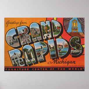 Grand Rapids, Michigan - Große Buchstabenszenen Poster