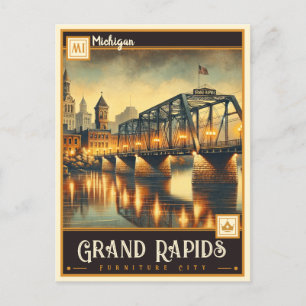 Grand Rapids, Michigan Vintage Postkarte