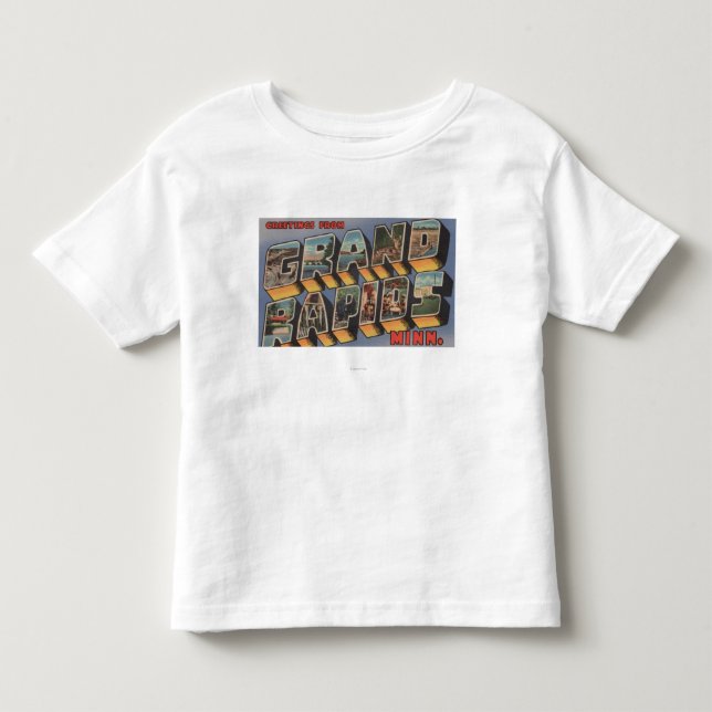 Grand Rapids, Minnesota - große Buchstabe-Szenen Kleinkind T-shirt (Vorderseite)