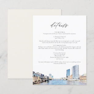 GRAND RAPIDS Skyline Wedding Details Card Einladung
