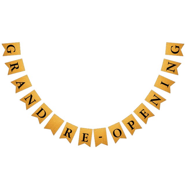 Grand Re-Opening Imitate Gold Glitzer Wimpelkette (Alle)