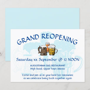 GRAND REOPENING Bar Wiedersehen - PALE-BLAU Einladung