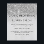 Grand Reopening Silver Modern Glitter Salon Flyer<br><div class="desc">Glam Silver Schatten Sparkle and Glitter Grand Reopening Glam Luxury Hair Salon, Beauty Store, Eyelashes, Nails, Makeup, Microblading, Hair Stilist, Lashes, Hair Styist or Make Up Artist Business Flyer with m add your business name and return address. This Simple modern and elegant personalized design is perfect for reopening your business...</div>