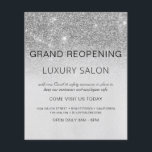 Grand Reopening Silver Modern Glitter Salon Flyer<br><div class="desc">Glam Silver Schatten Sparkle and Glitter Grand Reopening Glam Luxury Hair Salon, Beauty Store, Eyelashes, Nails, Makeup, Microblading, Hair Stilist, Lashes, Hair Styist or Make Up Artist Business Flyer with m add your business name and return address. This Simple modern and elegant personalized design is perfect for reopening your business...</div>