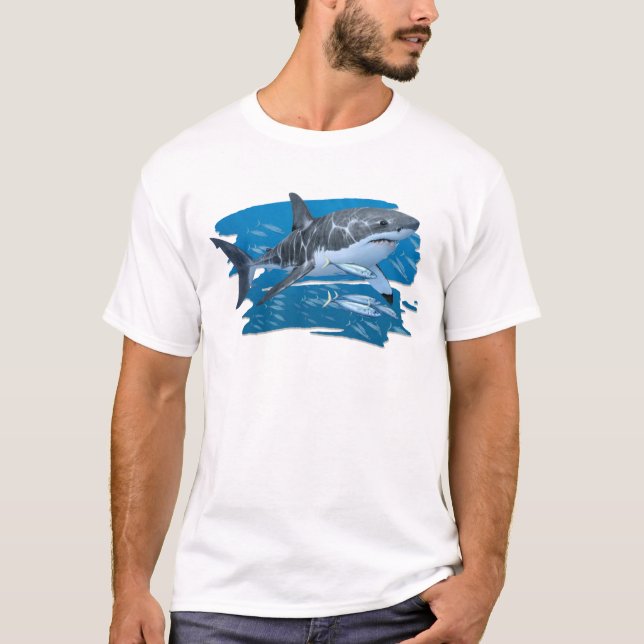 Grand requin blanc dans le T-shirt d'habitat (Devant)