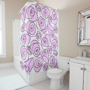 Grand rideau de douche Lilac Roses Motifs