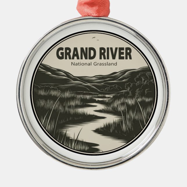 Grand River National Grassland Stream Ornament Aus Metall (Vorne)