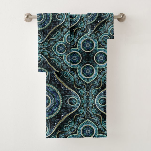 Grand Royal Julian Fraktal Mandala Pattern Badhandtuch Set (Insitu)