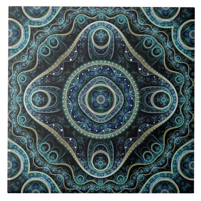 Grand Royal Julian Fraktal Mandala Pattern Fliese (Vorderseite)