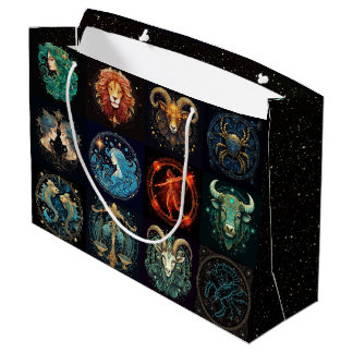 Grand Sac Cadeau 12 Signes du Zodiac Beau anniversaire