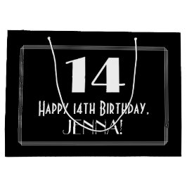 Grand Sac Cadeau 14e anniversaire : Art Déco Style inspiré "14", No