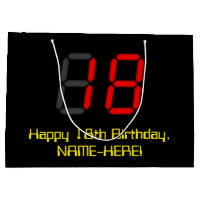 18ème anniversaire : Rouge Digital Horloge Style "