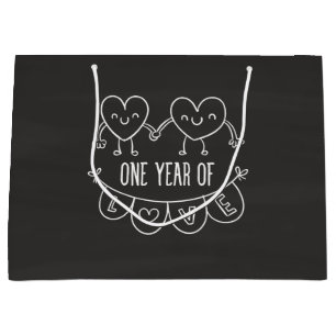 Grand Sac Cadeau 1er anniversaire Cadeau pour son sac-cadeau Coeurs