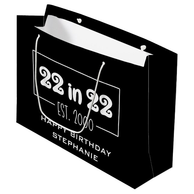 Grand Sac Cadeau 22 en 22 Est 2000 22e anniversaire (Devant Angle)
