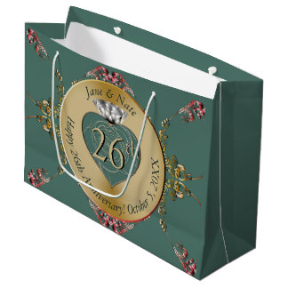 Grand Sac Cadeau 26e/Tout anniversaire de Mariage