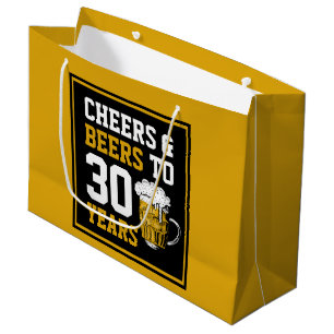 Grand Sac Cadeau 30e anniversaire Cheers & Bières à 30 ans