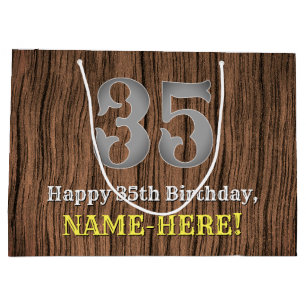 Grand Sac Cadeau 35e anniversaire : Pays inspiré par l'Ouest Look,