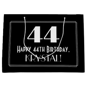 Grand Sac Cadeau 44ème anniversaire : Art Déco Style inspiré "44",