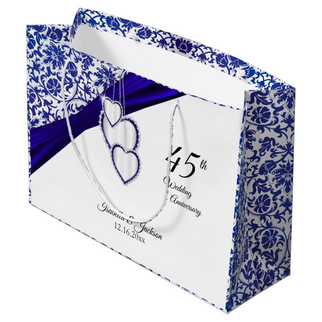 Grand Sac Cadeau 45e anniversaire du Mariage Sapphire (Dos Angle)