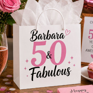 Grand Sac Cadeau 50 ans et Fabuleux Fête d'anniversaire personnalis