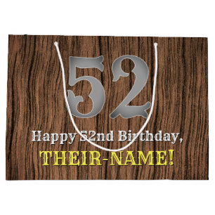 Grand Sac Cadeau 52e Anniversaire : Style Country Western, Nom