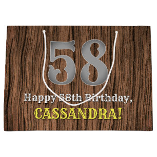 Grand Sac Cadeau 58e anniversaire : Pays inspiré par l'Ouest Look,