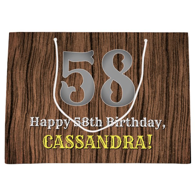 Grand Sac Cadeau 58e anniversaire : Pays inspiré par l'Ouest Look,  (Devant)